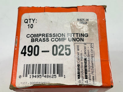 (10) Dorman 490-025 Universal Compression Brass Fitting, 3/8''