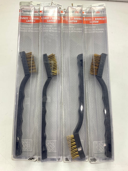 (4) Dorman 49027 Small Bristle Brass Wire Brush, 7-1/4'' Long