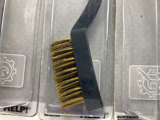 (4) Dorman 49027 Small Bristle Brass Wire Brush, 7-1/4'' Long
