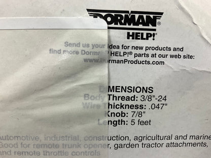 Dorman 55103 Universal Remote Control Cable - 60'' Long, .047'' Wire, 7/8'' Knob