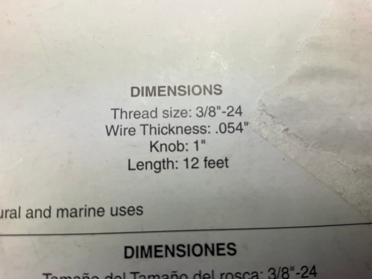 Dorman 55195 Universal Control Cable With 1'' Chrome Knob, 12 Feet Length
