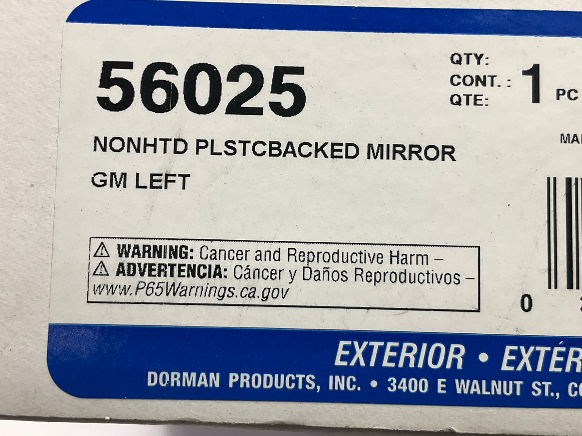 NON-HEATED Dorman 56025 Left Door Mirror Glass 04-08 Malibu, 05-10 G6