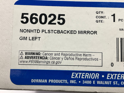 NON-HEATED Dorman 56025 Left Door Mirror Glass 04-08 Malibu, 05-10 G6