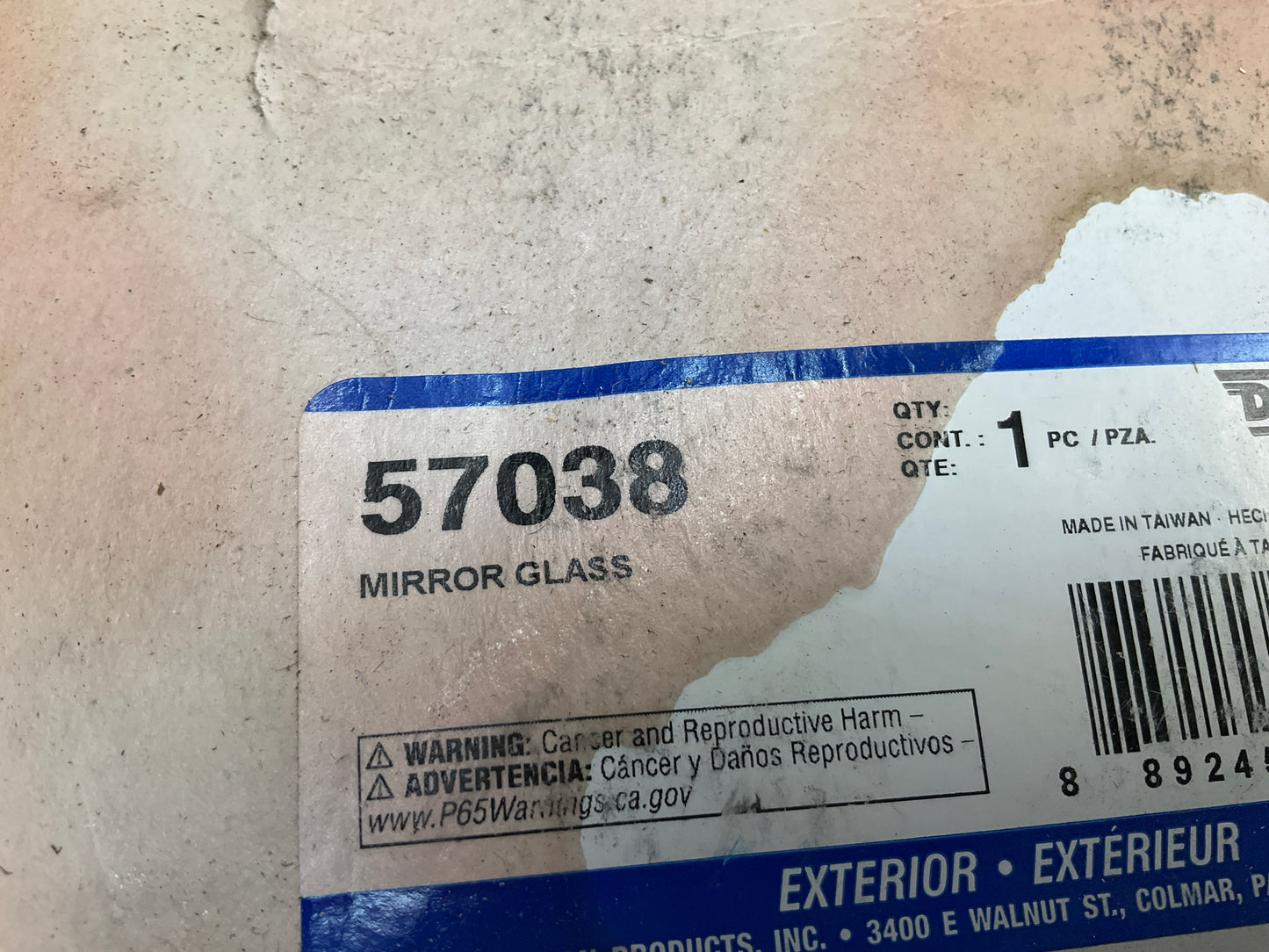 NEW - Damaged / Open Box - Dorman 57038 Right Replacement Mirror Glass