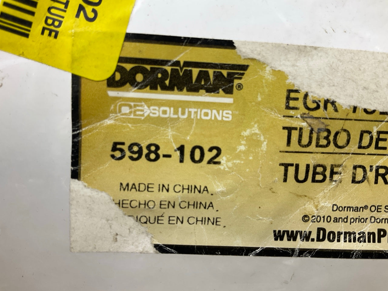 Dorman 598-102 Exhaust Gas Recirculation (EGR) Line For 91-94 Lincoln Town Car