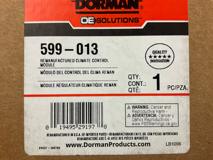Reman. Dorman 599-013 Climate Control Module A/C Switch