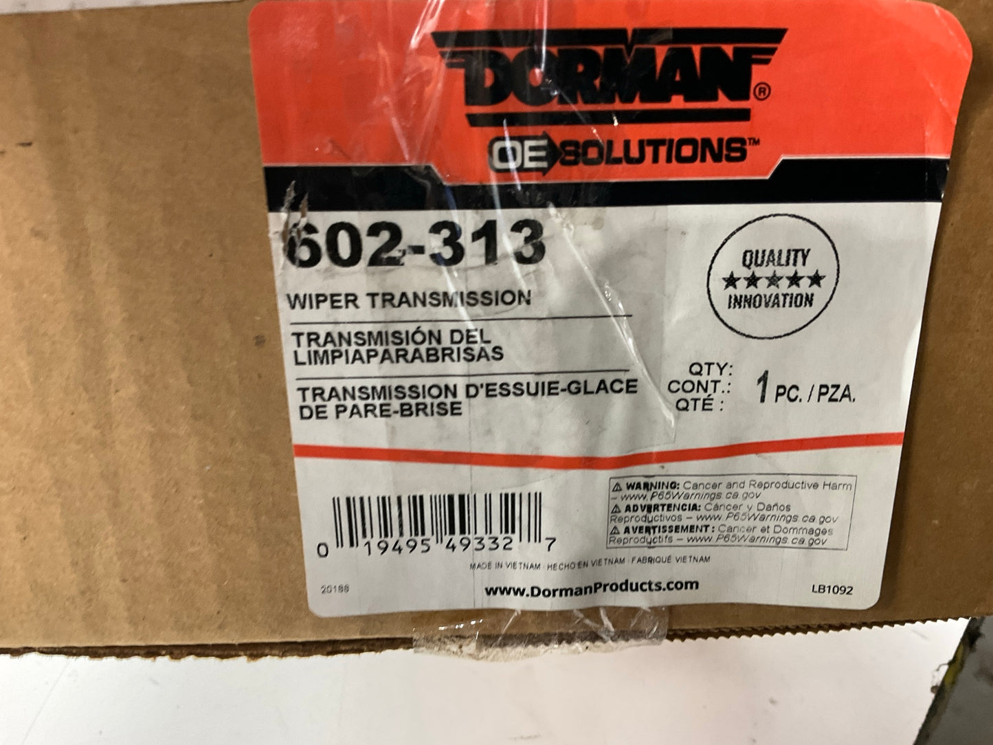 Dorman 602-313 Windshield Wiper Motor Transmission Linkage