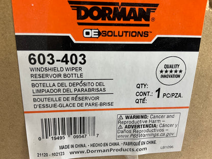 Dorman 603-403 Windshield Washer Bottle Reservoir Tank - 03-08 Corolla, Matrix