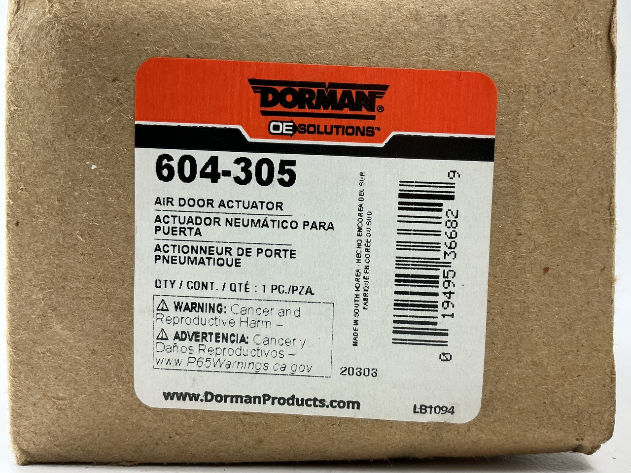 Dorman 604-305 Heater Blend Door Actuator For 2007-2008 Hyundai Elantra