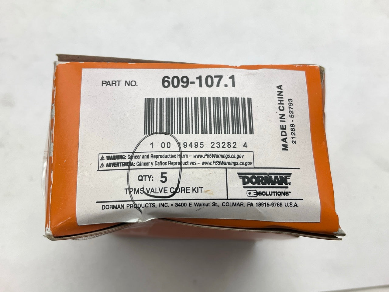 (5) Dorman 609-107 TPMS Tire Pressure Monitor Sensor Valve Kits