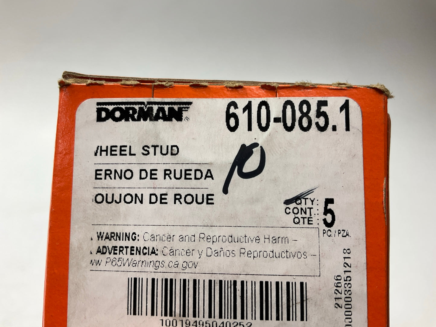 (10) Dorman 610-085 Wheel Lug Studs