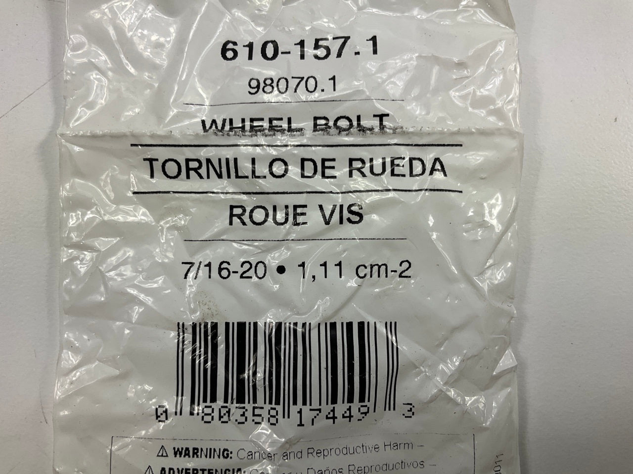 (5) Dorman 610-157 Wheel Lug Stud - 0.487 In. Knurl, 2-1/8 In. Length