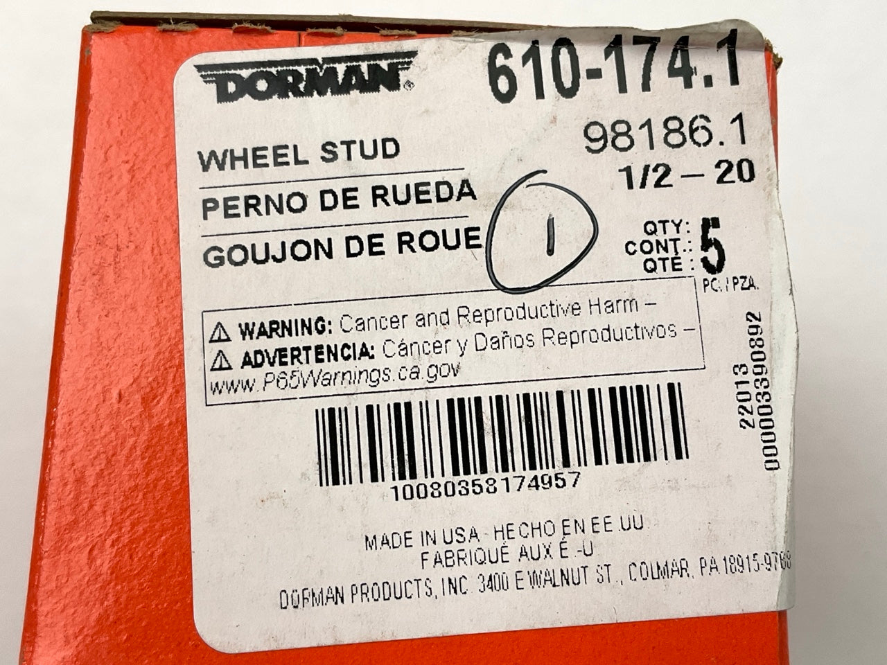 Dorman 610-174 Wheel Lug Stud