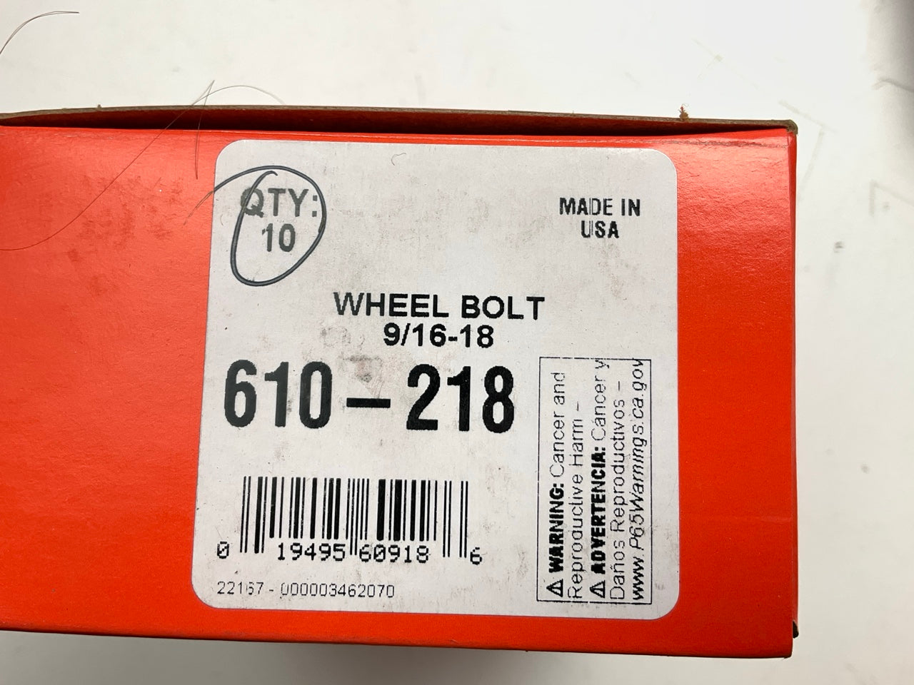 (10) Dorman 610-218 Wheel Lug Studs