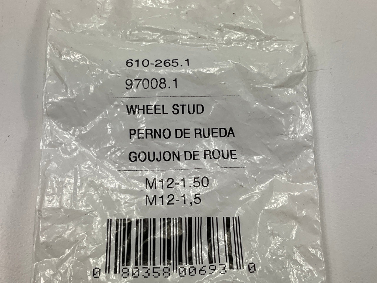 Dorman 610-265 M12-1.50 Serrated Wheel Lug Stud - 14.32mm Knurl, 44.5mm Length