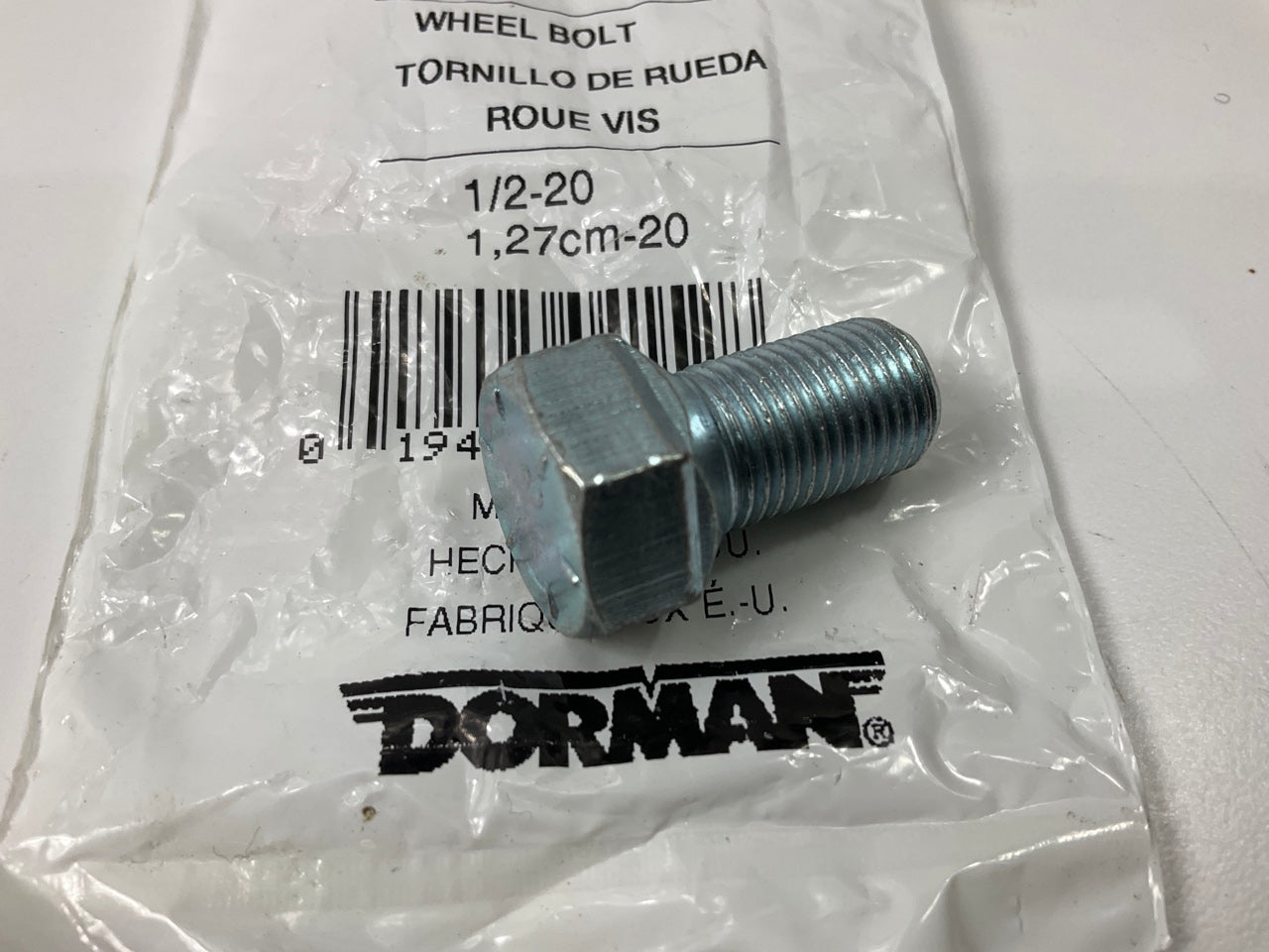 Dorman 610-349 Wheel Lug Bolt, 1/2''-20 X 3/4'' Thread Length, 3/4'' Hex