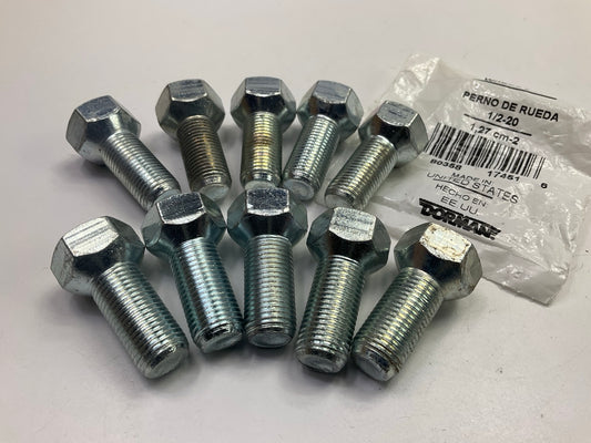 (10) Dorman 610-350 Wheel Lug Bolt, 1/2-20, 3/4 In. Hex, 1 In. Length
