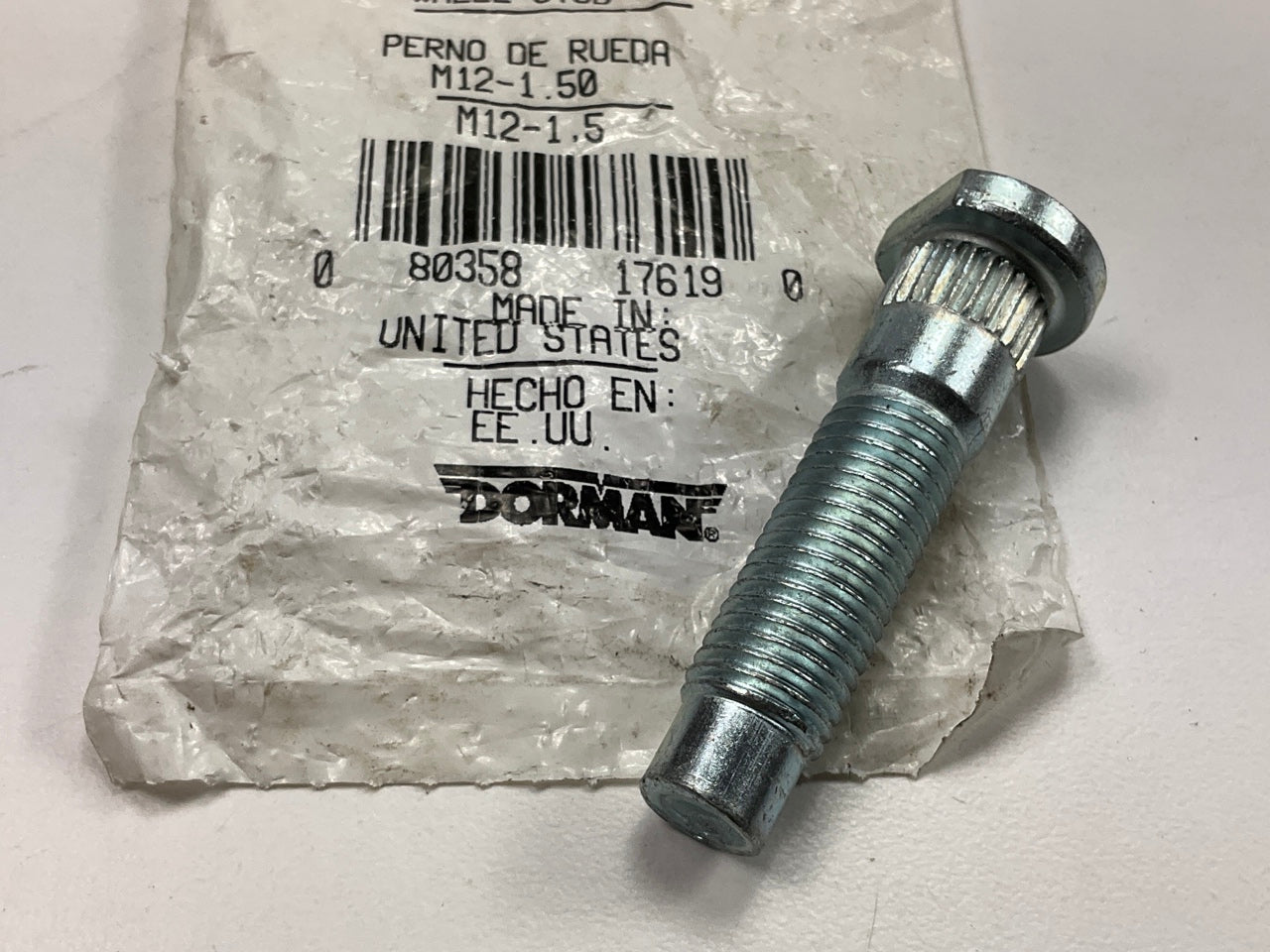 Dorman 610-365 M12-1.50 Serrated Wheel Lug Stud - 13.41mm Knurl, 51.5mm Length