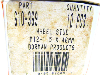 (10) Dorman 610-369 Wheel Lug Studs - Front / Rear