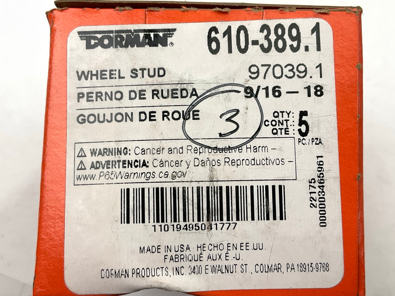 Dorman 610-389 Wheel Lug Stud