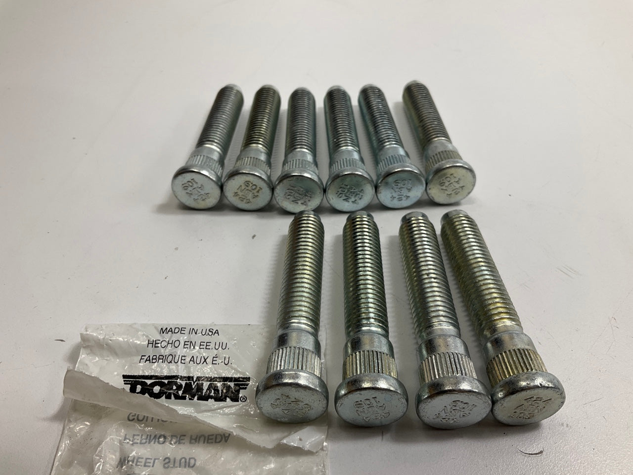 (10) Dorman 610-424 Front Wheel Lug Studs