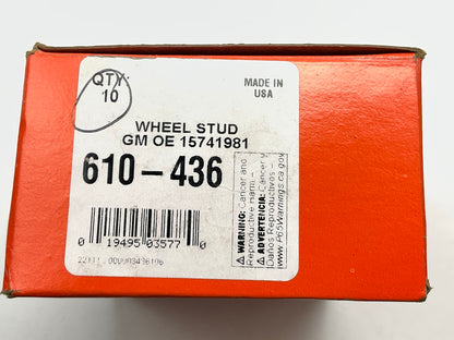 (10) Dorman 610-436 Wheel Lug Studs
