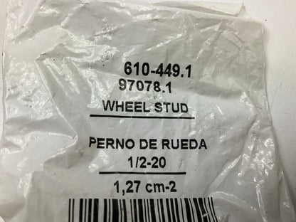 (5) Dorman 610-449 1/2-20 Serrated Wheel Lug Stud - .627'' Knurl, 1-15/16'' Length