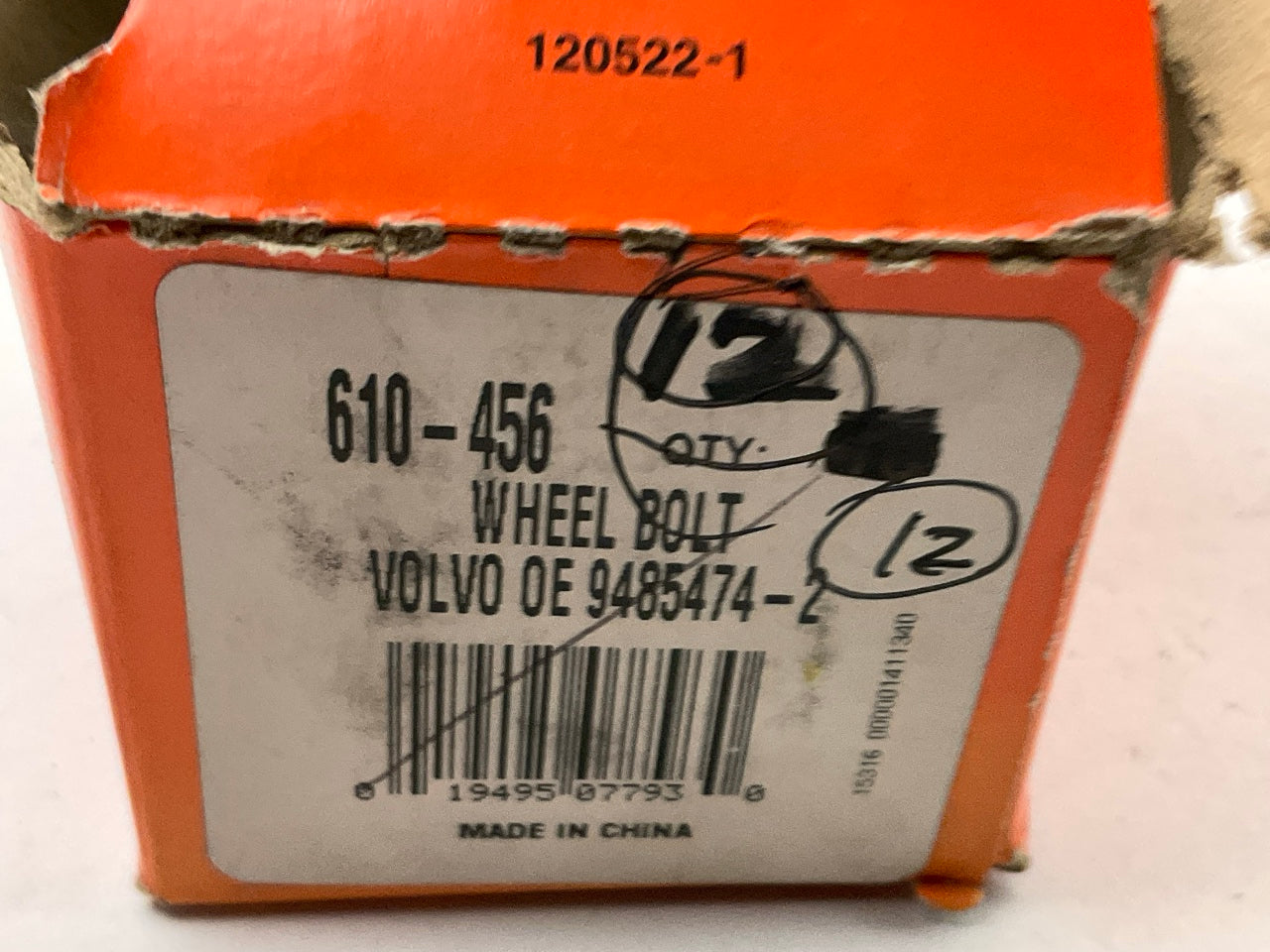 (12) Dorman 610-456 Wheel Lug Bolts
