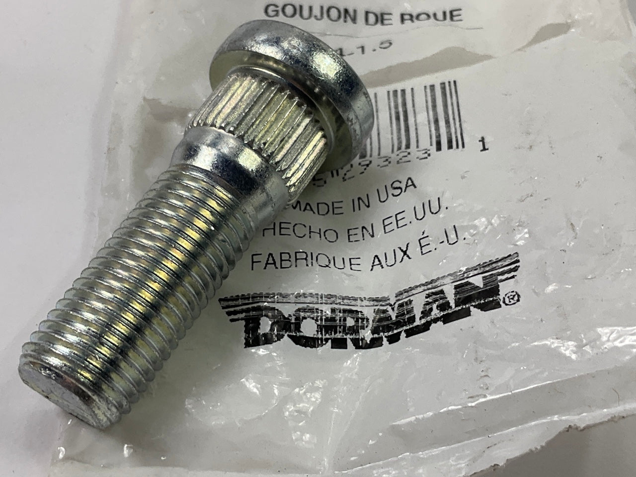 Dorman 610-528 - M14-1.50 Serrated Wheel Lug Stud - 16.50mm Knurl, 45.1mm Length