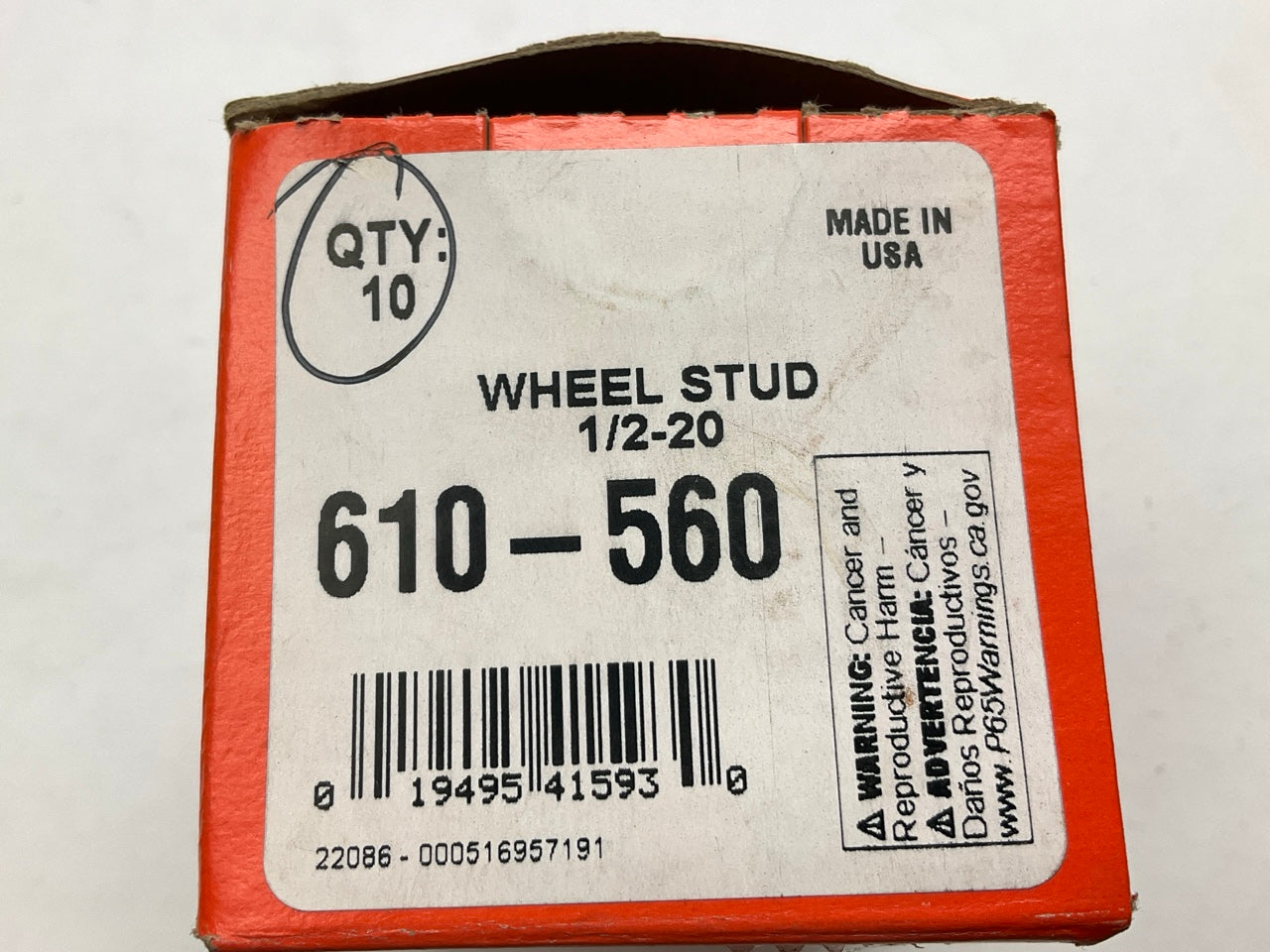 (10) Dorman 610-560 Wheel Lug Studs