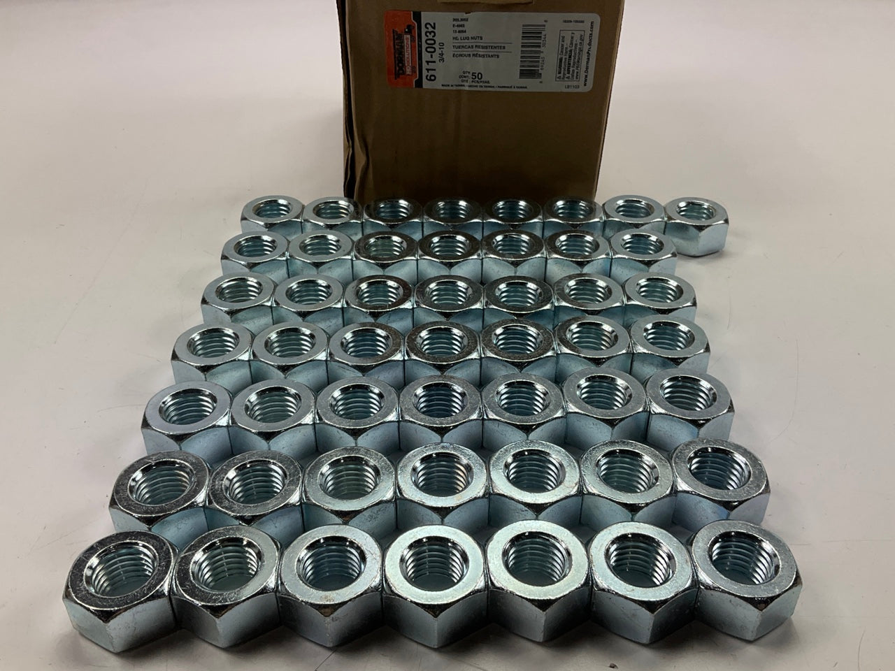 (50) Dorman 611-0032 Wheel Lug Nuts, 3/4-10 Thread, Flanged, 0.72'' Length