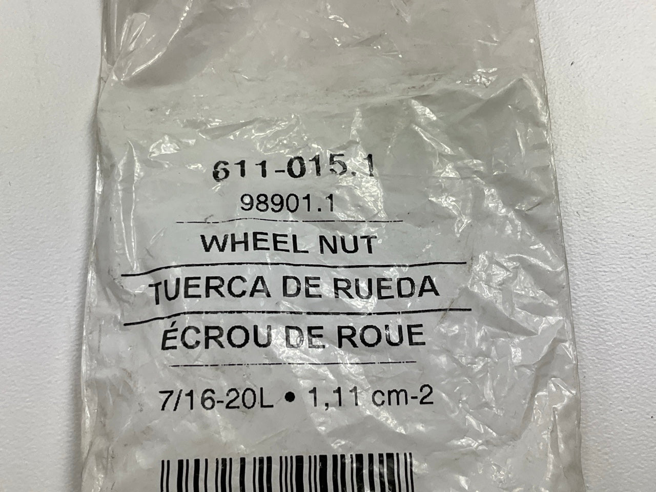 Dorman 611-015 Wheel Lug Nut 7/16-20L Standard - 3/4 In. Hex, 9/16 In. Length