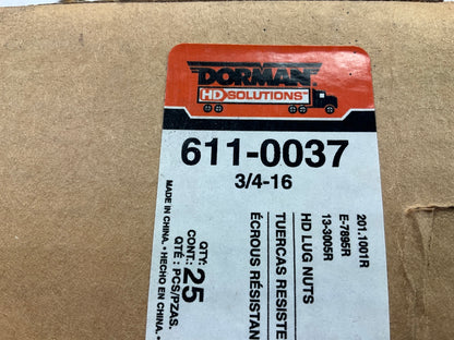 (24) Dorman 611-037 Budd Innerlug Nuts Kenworth Peterbilt Freightliner Volvo Int
