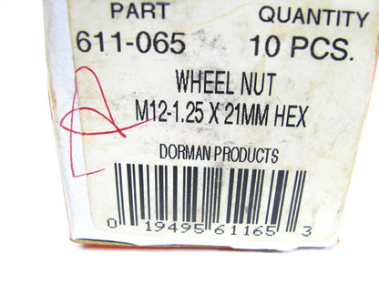 (10) Dorman 611-065 Wheel Lug Nuts - M12-1.25 X 21mm Hex