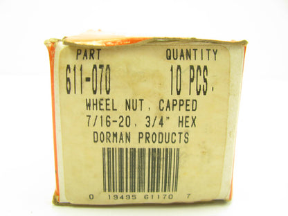 (10) Dorman 611-070 Wheel Lug Nuts - 7/16''-20 X 3/4'' Hex