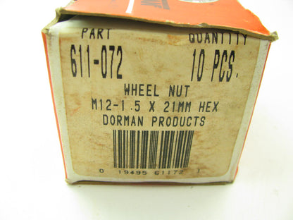 (10) Dorman 611-072 Wheel Lug Nuts - M12-1.5 X 21MM