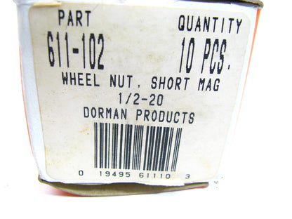 (10) Dorman 611-102 Mag Short Shank Wheel Lug Nut - 1/2-20''