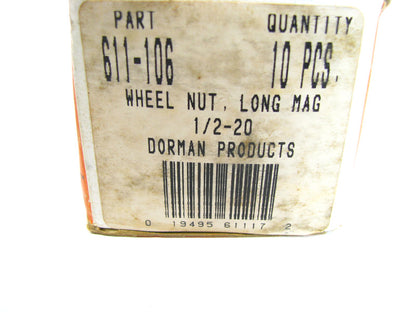 (10) Dorman 611-106 Mag Standard Wheel Lug Nut - 1/2-20''