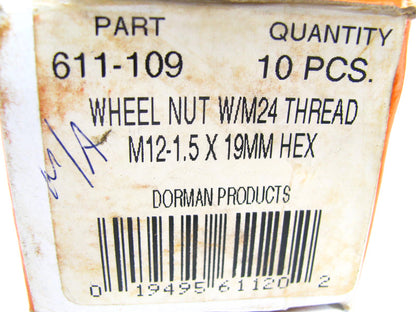 (10) Dorman 611-109 Wheel Lug Nuts - M12-1.50 X 19mm Hex