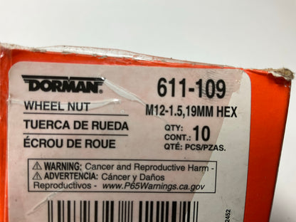(2) Dorman 611-109 Wheel Lug Nuts M12-1.50 External Thread - 19mm Hex 27.5mm