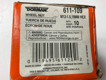 (8) Dorman 611-109 Wheel Lug Nuts