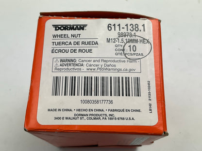 (10) Dorman 611-138 Wheel Lug Nuts