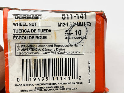 (10) Dorman 611-141 Wheel Lug Nuts