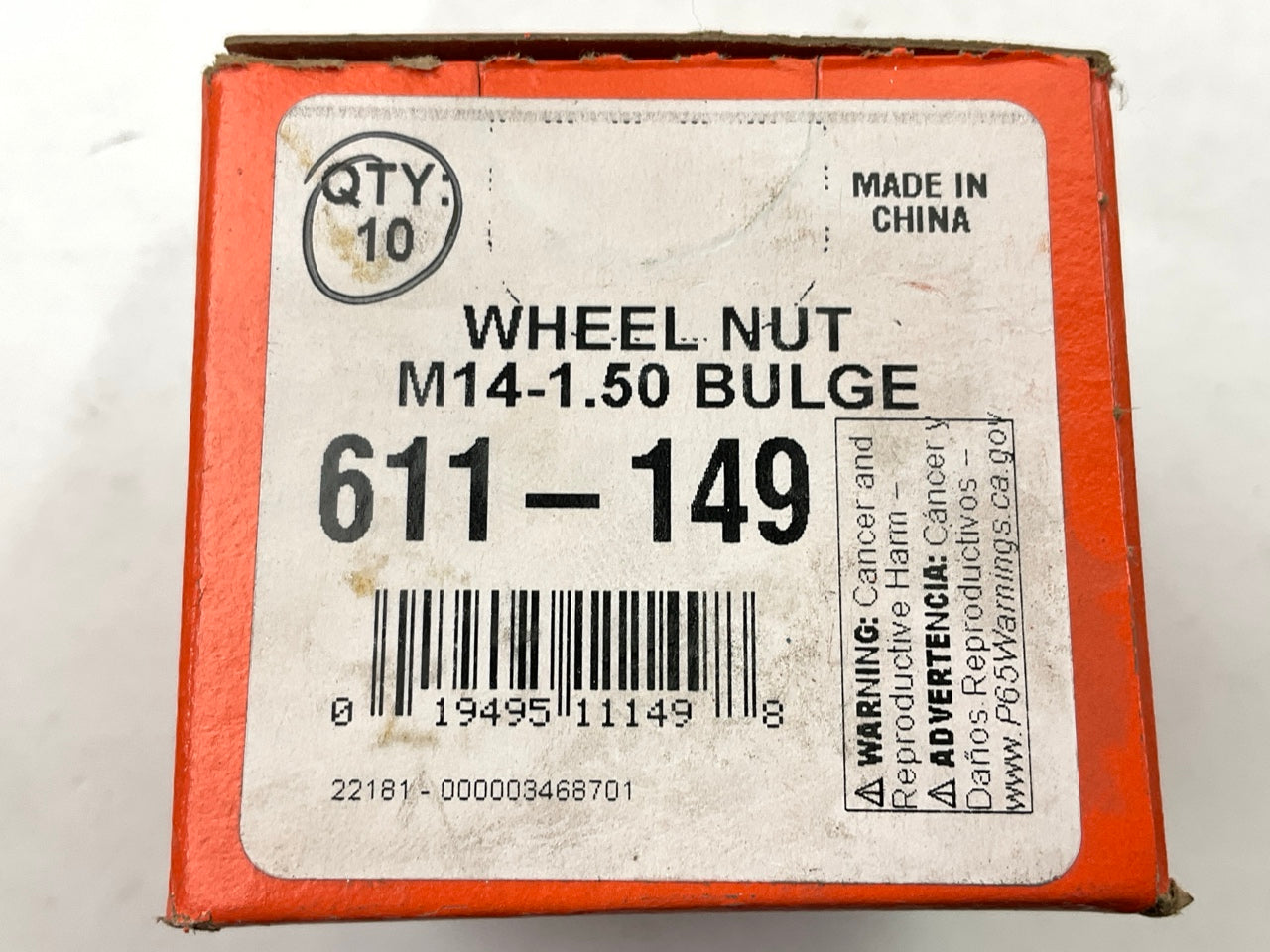 (10) Dorman 611-149 Wheel Lug Nuts