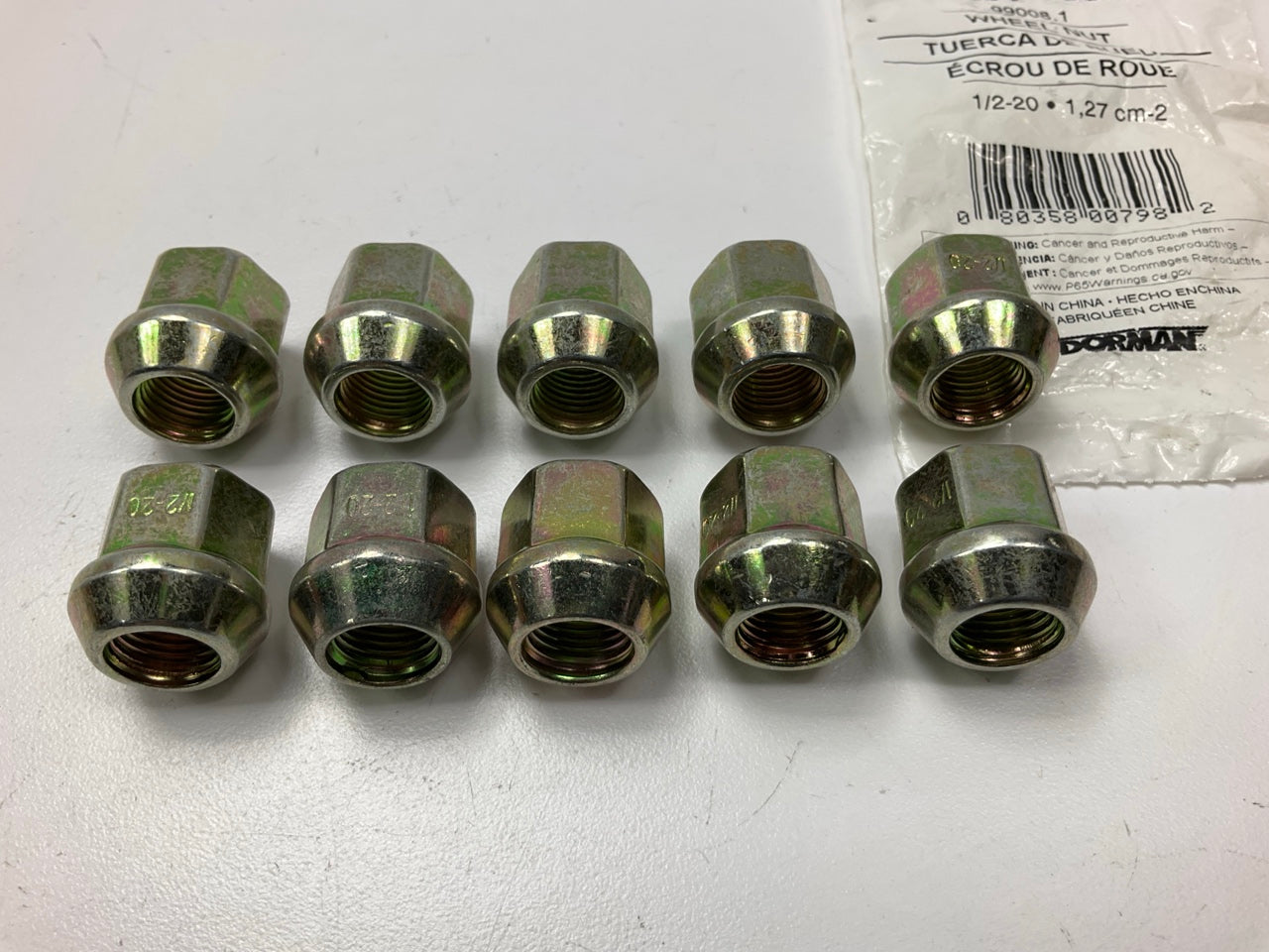 (10) Dorman 611-163 Wheel Lug Nuts