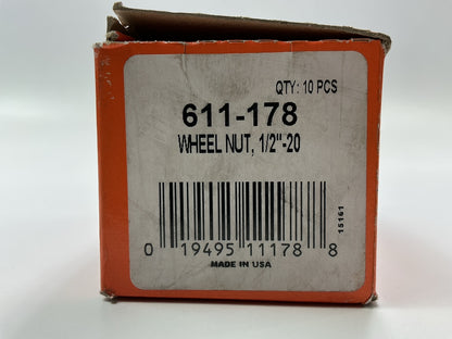 (10) Dorman 611-178 Wheel Lug Nuts 1/2''-20 External Thread - 13/16'' Hex 1-1/8'' L