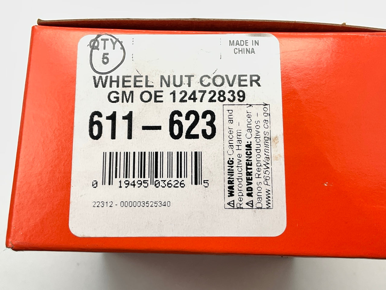 (5) Dorman 611-623 Wheel Lug Nut Cover