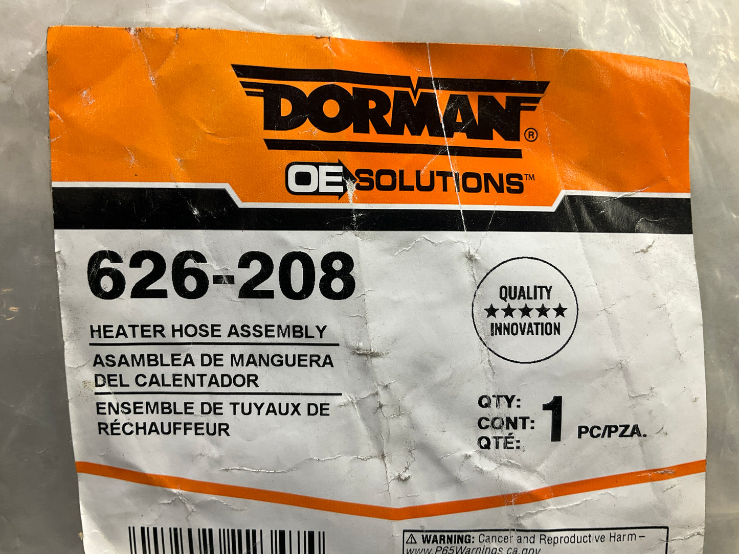Dorman 626-208 HVAC Molded Heater Hose 96-99 Taurus Sable 3.0L V6 OHV