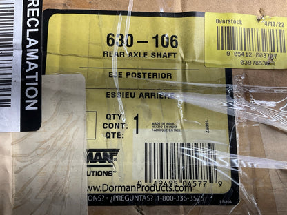 MISSING HARDWARE - Dorman 630-106 Rear Drive Axle Shaft