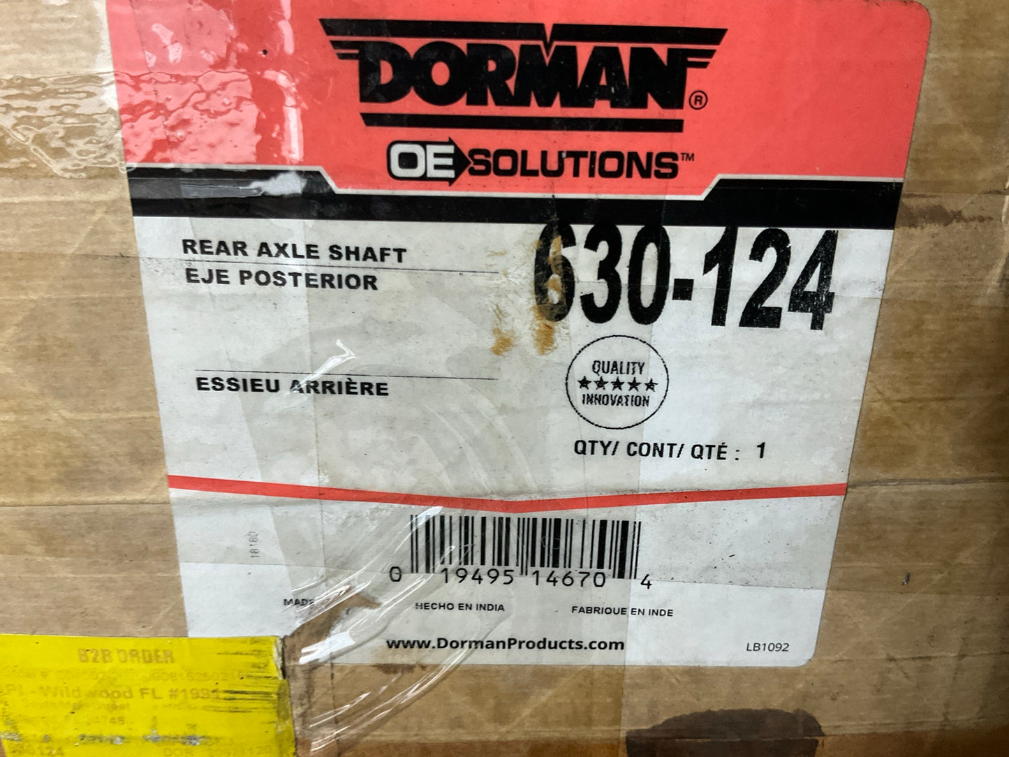 Dorman 630-124 Rear Axle Shaft W/ O Seal